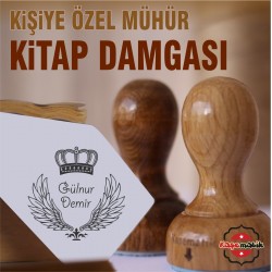 K 345 Melek Kanatları ve Kral Tacı Kitap Damgası