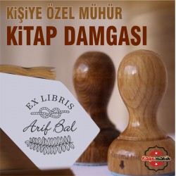 K 352 Akasya Yaprağı ex Libris Kitap Damgası