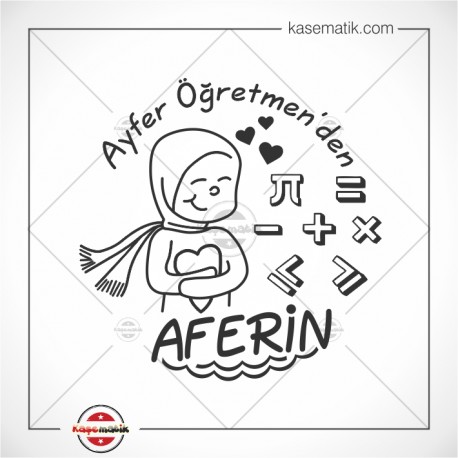 EG 38 Matematikçi Tesettürlü Kadın Aferin Mührü