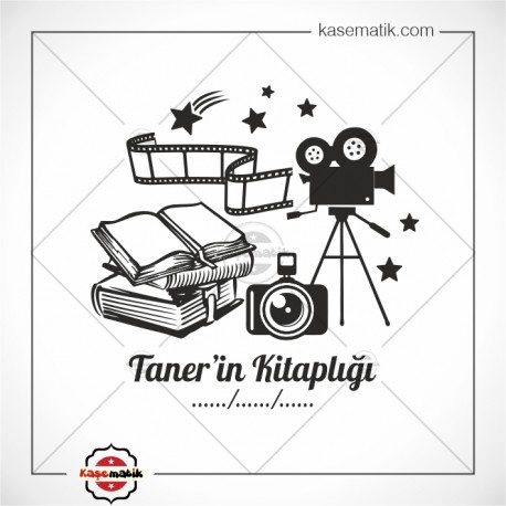 K 434 Kamera Fotograf Makinesi ve Kitap Temalı Mühür