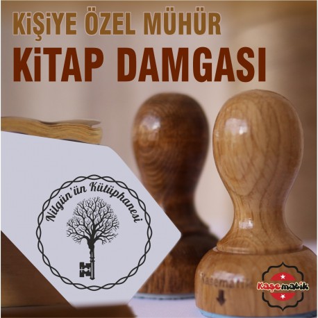 K 468 Ağaç ve Anahtar Uyumu Kitap Damgası